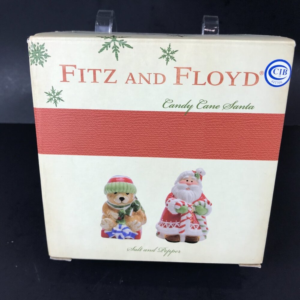 Santa and Teddy, Fitz and Floyd S & P shakers